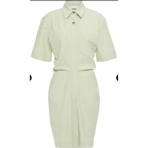 NANUSHKA  Mika Gathered Stretch-Crepe Mini Dress‎ Green Size Small